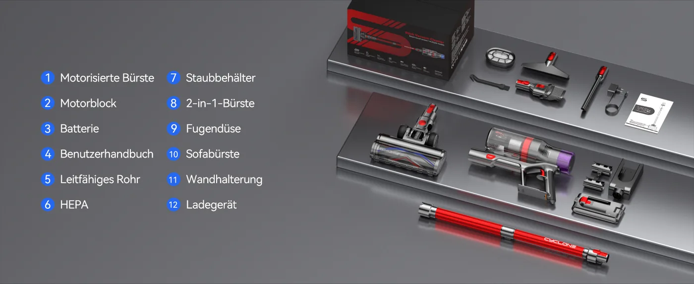 12 Accessories Included